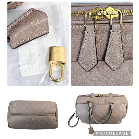 LOUIS VUITTON Speedy 30 NM Empreinte Leather Lilac Bag LV Monogram Shoulder - Picture 7 of 16